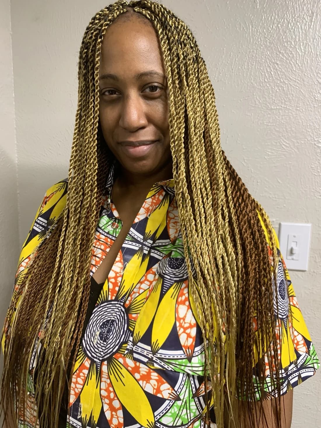 Long Blonde-Blend Twists by Pejah Braiding