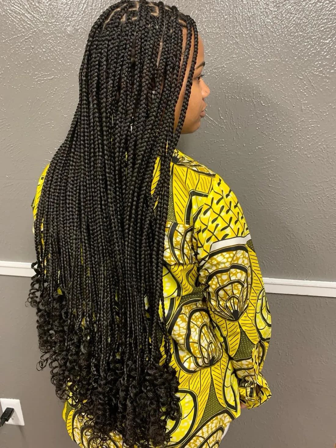 Long Braids with Curled Ends by Pejah Braiding