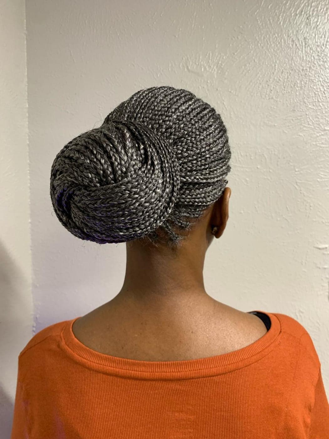 Silver Braided Bun by Pejah Braiding